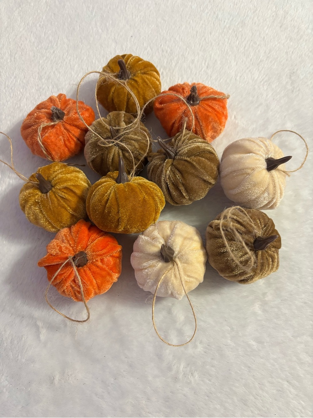 Assorted Velvet Mini Pumpkin Ornaments